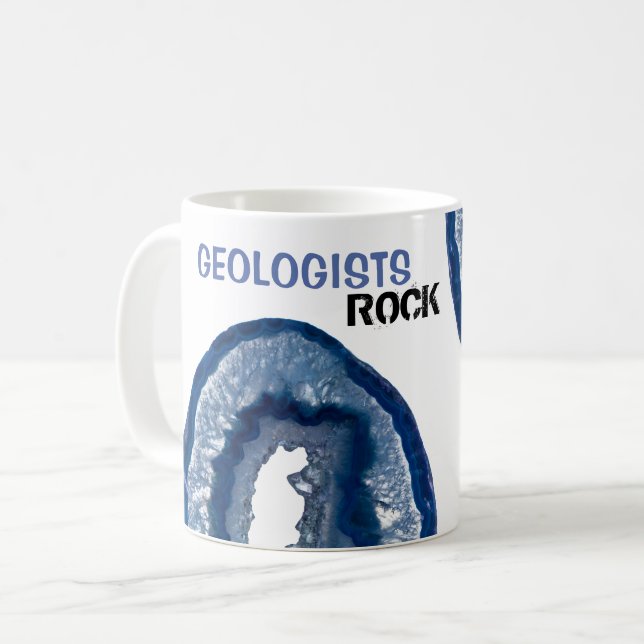 *~* GEOLOGISTS ROCK Crystals Geode Lapidary Agate Coffee Mug (Front Left)
