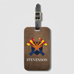 Geologist's Rock Hammer and Arizona Flag Logo Luggage Tag