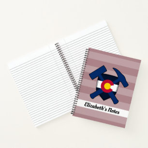 Geologist's Rock Hammer and Colorado Flag Logo Notebook