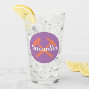 Geologist's Rock Hammer and Personalized Name Glass