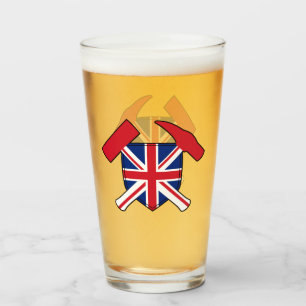 Geologist's Rock Hammer and Union Jack Logo Glass