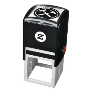 Geologist's Rock Hammer Badge Self-inking Stamp