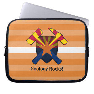 Geologist's Rock Hammer Logo with Arizona Flag Laptop Sleeve