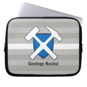 Geologist's Rock Hammer Logo with Scottish Flag Laptop Sleeve