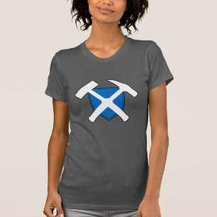 Geologist's Rock Hammer Logo with Scottish Flag T-Shirt