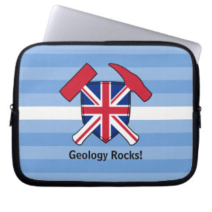Geologist's Rock Hammer Logo with Union Flag Laptop Sleeve