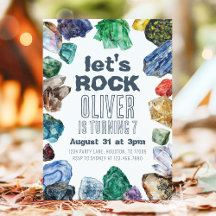 Geology Birthday Invitation Geode Gem Dig Party
