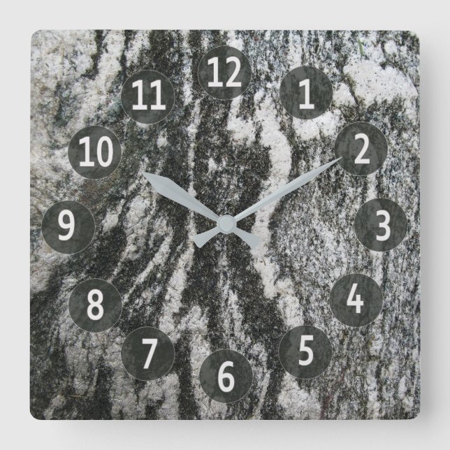 Geology Decorative Feline Rock Texture Square Wall Clock (Front)