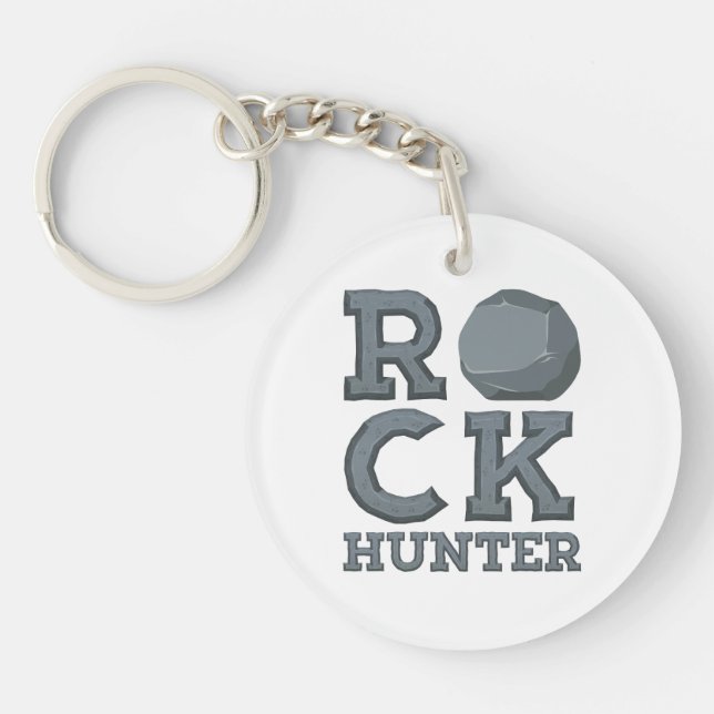 Geology Geologist Rock Hunter Keychain (Front)