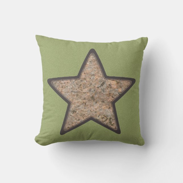 Geology Golden Rock Star on Custom Colour Outdoor Pillow (Front)