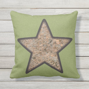 Geology Golden Rock Star on Custom Colour Outdoor Pillow
