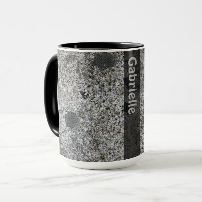 Geology Granite Rock Texture with Moss any Name Mug (Front Left)