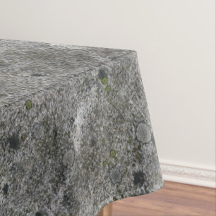 Geology Granite Rock with Green Moss Tablecloth