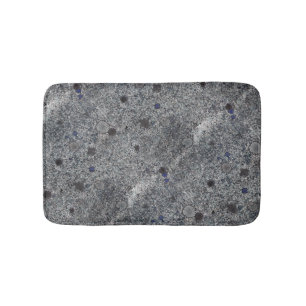 Geology Grey Granite Rock with Blue Details Bath Mat