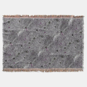 Geology Grey Granite Rock with Pink Details Throw Blanket