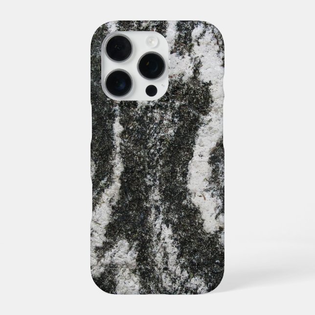 Geology Grey Rock with Feline Pattern iPhone Case (Back)