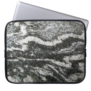 Geology Grey Rock with Horizontal Cat Pattern Laptop Sleeve
