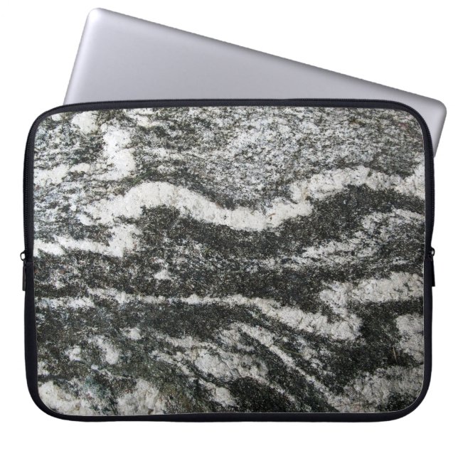 Geology Grey Rock with Horizontal Cat Pattern Laptop Sleeve (Front)