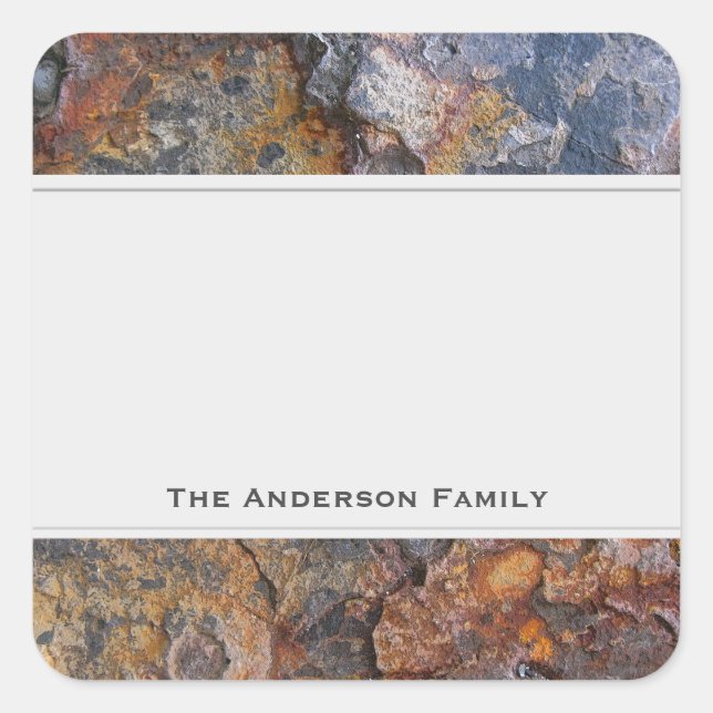 Geology Grungy Rock with Text Label (Front)