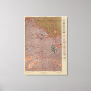 Geology Map, Yellowstone National Part, Wyoming 2 Canvas Print