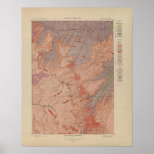 Geology Map, Yellowstone National Part, Wyoming 2 Poster
