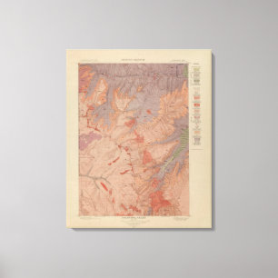Geology Map, Yellowstone National Part, Wyoming 3 Canvas Print