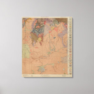 Geology Map, Yellowstone National Part, Wyoming Canvas Print