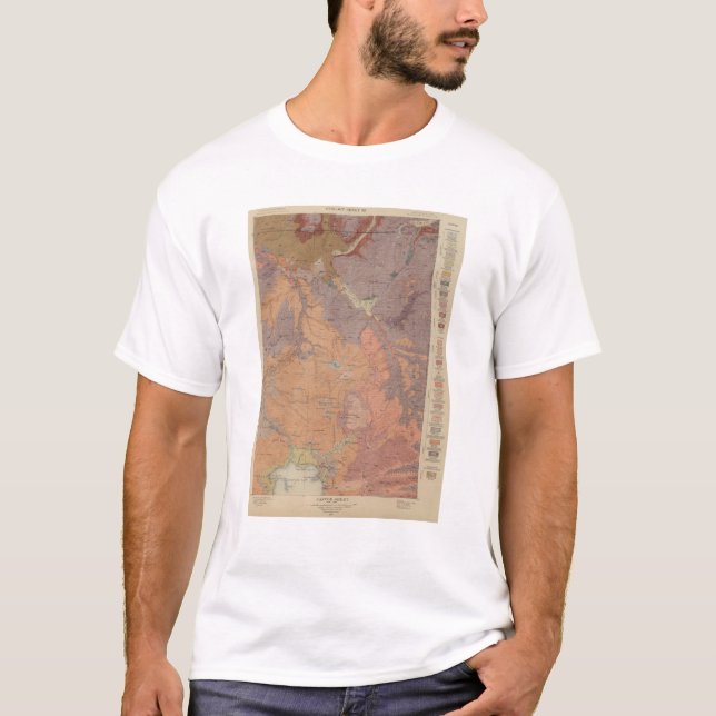 Geology Map, Yellowstone National Part, Wyoming T-Shirt (Front)