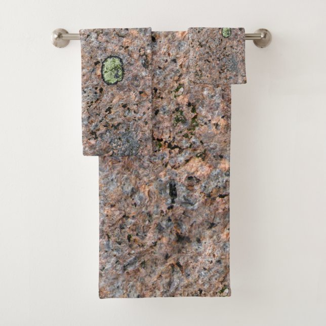 Geology Natural Granite with Moss Photo Bath Towel Set (Insitu)