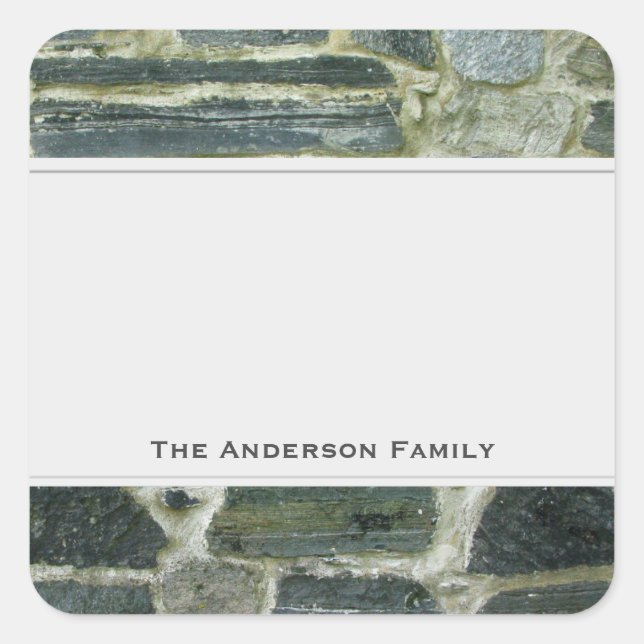 Geology Old Stone Wall with Text Label (Front)