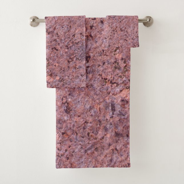 Geology Pink Granite Photo Bath Towel Set (Insitu)
