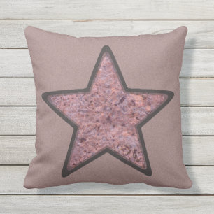 Geology Pink Rock Star on Custom Colour Outdoor Pillow