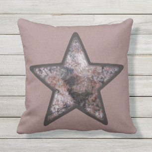 Geology Pink Rock Star on Custom Colour Outdoor Pillow