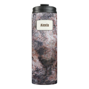 Geology Pink Rock Texture Custom Name Thermal Tumbler