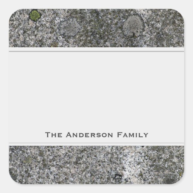 Geology Rock Grey Granite with Text Label (Front)