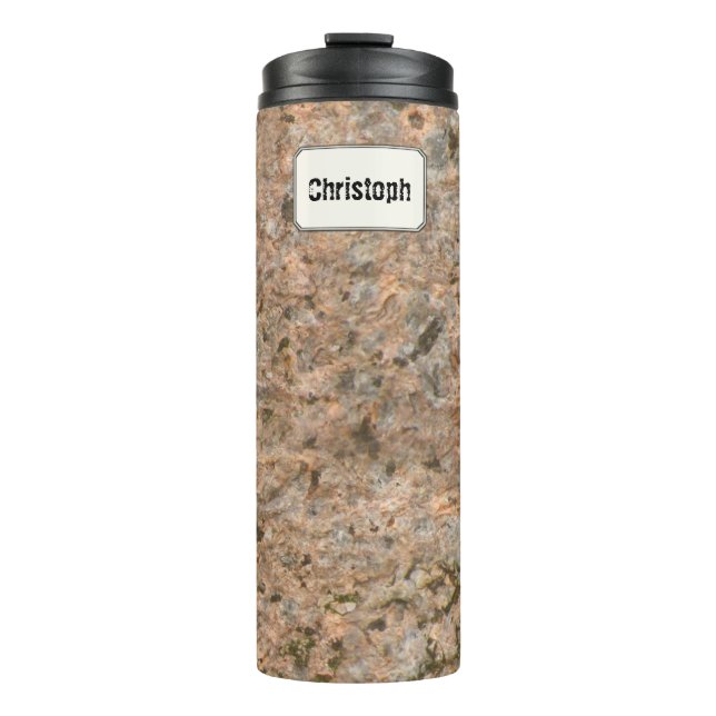 Geology Rock Texture Custom Name Thermal Tumbler (Front)