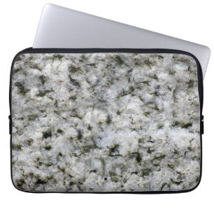 Geology Rock Texture White Granite custom Name Laptop Sleeve