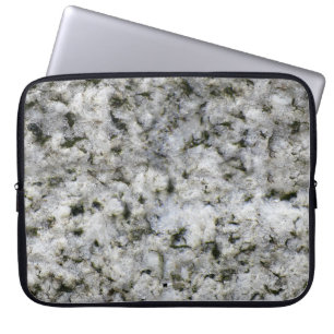 Geology Rock Texture White Granite custom Name Laptop Sleeve