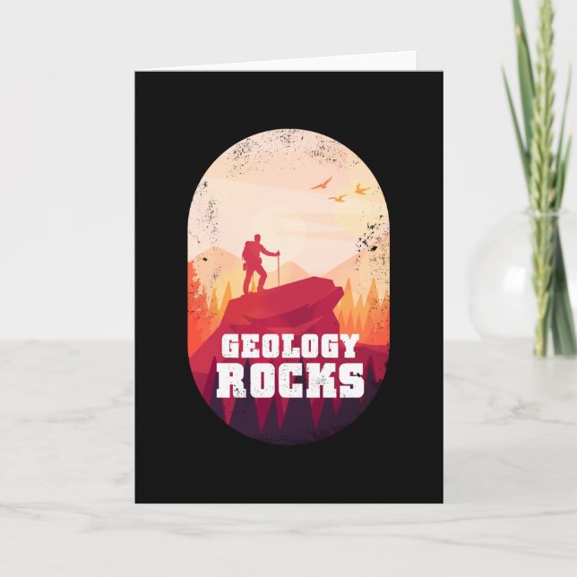 Geology Rocks Funny Mountain Geologist Card (Front)