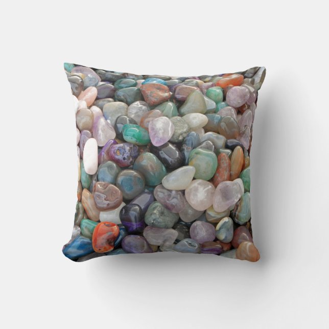 Geology Rocks Gem semi precious Stone Quartz Throw Pillow (Front)