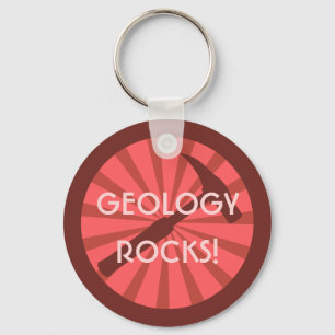 Geology Rocks! Hammer Badge Keychain