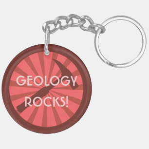 Geology Rocks! Hammer Badge Keychain