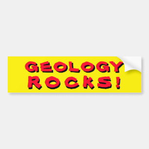 Geology Rocks Pun.Red and Yellow Bumper Sticker
