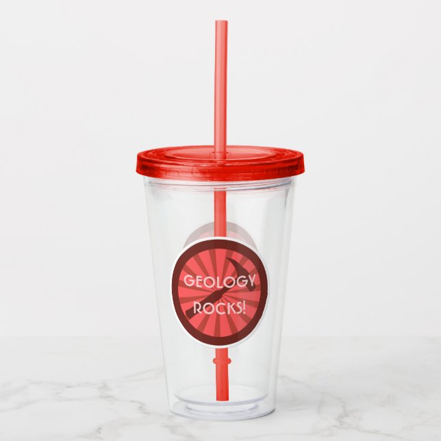 Geology Rocks! Rock Hammer Logo Acrylic Tumbler (Front)