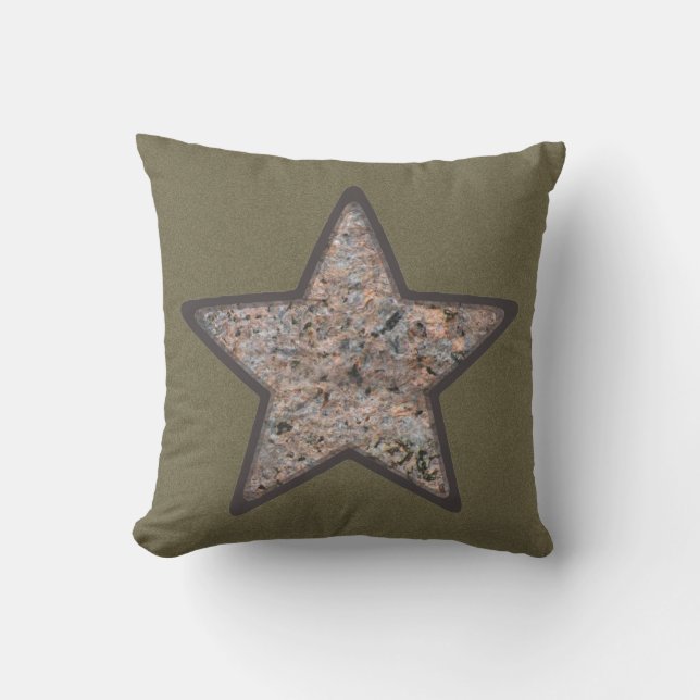 Geology Rustic Rock Star on Custom Colour Outdoor Pillow (Front)