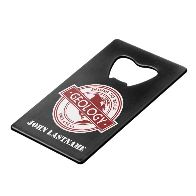 Geology- Shaping the World Logo (North America) Wallet Bottle Opener (Front Angled)
