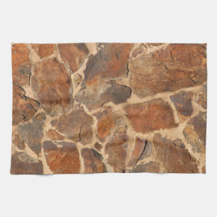 Geology Stone Wall Structure Photo Warm Golden Kitchen Towel