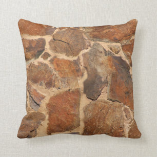 Geology Stone Wall Structure Photo Warm Golden Throw Pillow