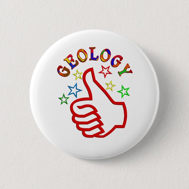 Geology Thumbs Up 2 Inch Round Button (Front)