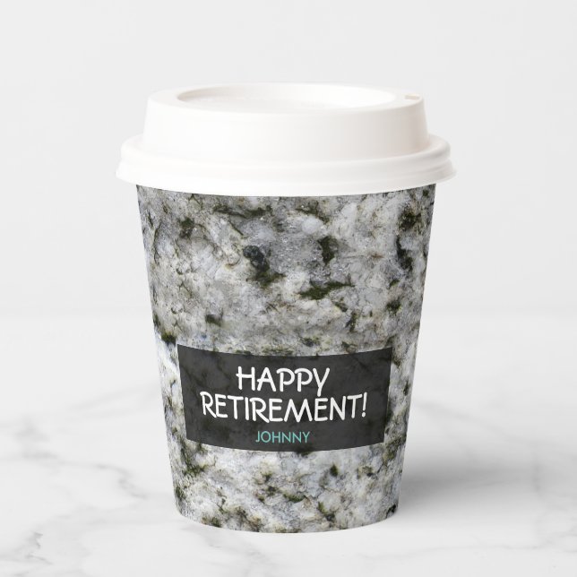 Geology White Granite Rock Label any Text Paper Cu Cups (Front)